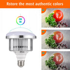 85W(Actual 50W) LED Light Bulb 3200K-5500K Photography Lamp Bulb Energy-saving Adjustable Brightness E27 Mount with Remote Control