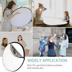 42-inch 5-in-1 Collapsible Photography Reflector Kit - Translucent, Silver, Gold, White and Black