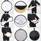 42-inch 5-in-1 Collapsible Photography Reflector Kit - Translucent, Silver, Gold, White and Black
