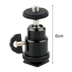 Mini Ball Head Mount for DSLR, Flash & LED Lights (360° Rotation)