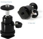 Mini Ball Head Mount for DSLR, Flash & LED Lights (360° Rotation)