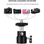 Mini Ball Head Mount for DSLR, Flash & LED Lights (360° Rotation)